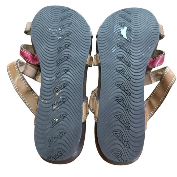 Clarks Bendables Womens Strappy Brown Red Slides Open Toe Sandals Flats Shoes 10 - Picture 15 of 16